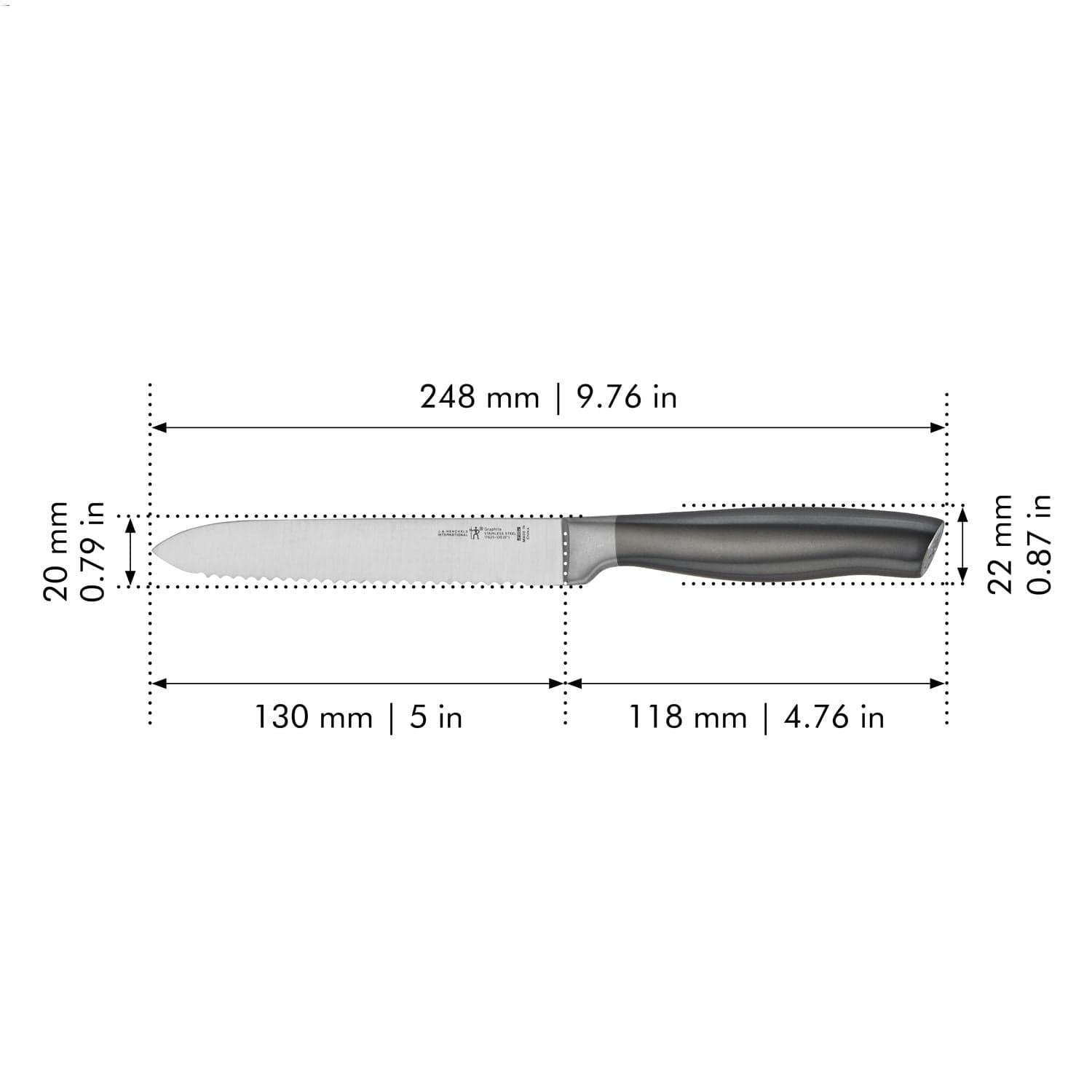 Henckels Graphite 5-inch Serrated Utility Knife