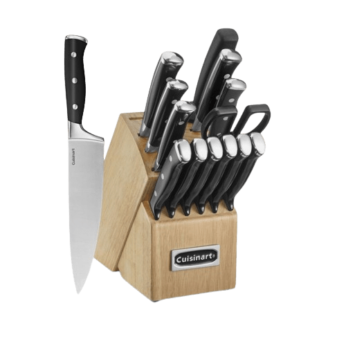 Cuisinart Triple Rivet 15 Piece Cutlery Set With Block, Black