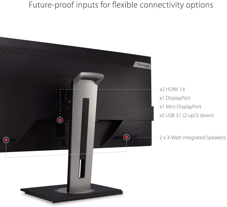 ViewSonic 34" Ultra-Wide 21:9 WQHD Ergonomic Monitor with HDMI DisplayPort USB, 40 Degree Tilt and FreeSync for Home and Office - Certified Refurbished