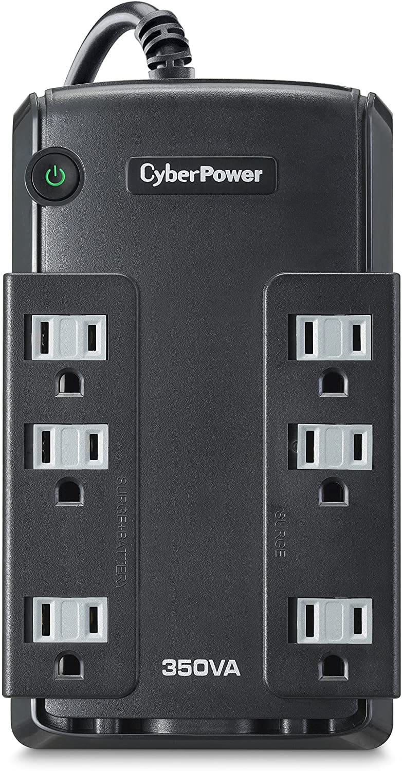 CyberPower CP350COM 350VA/255W 6 Outlets Compact UPS Battery Backup - New Battery Certified Refurbished