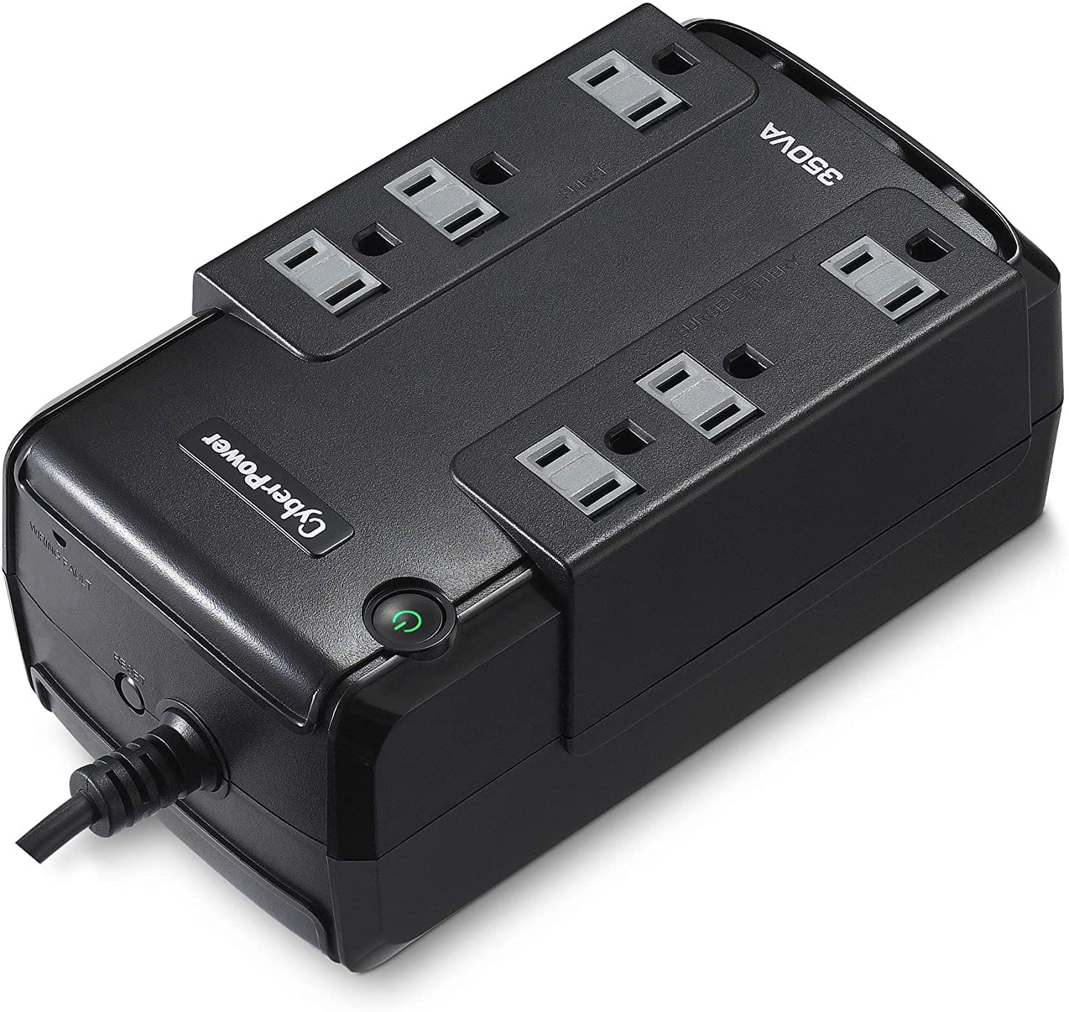 CyberPower CP350COM 350VA/255W 6 Outlets Compact UPS Battery Backup - New Battery Certified Refurbished