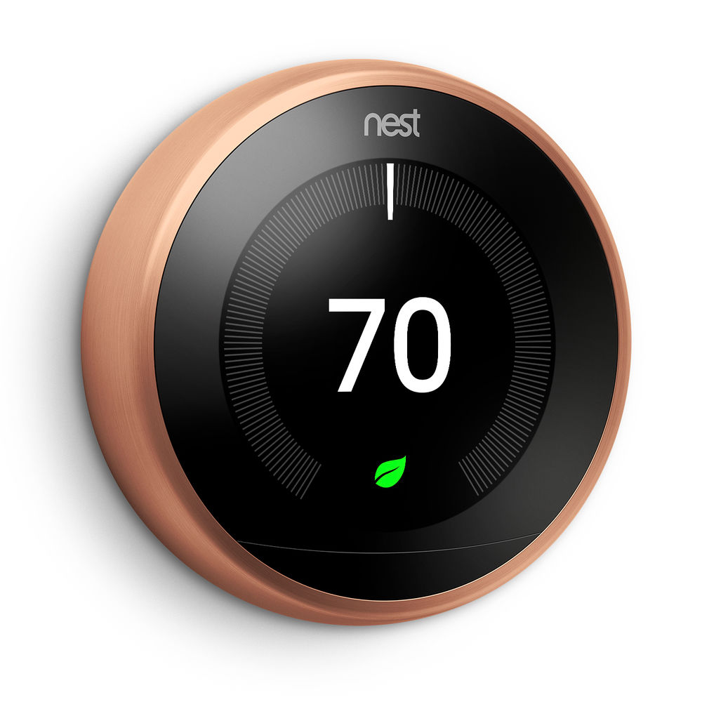 Google Nest GT3021US 3rd Generation Home Learning Programmable Smart Thermostat, Copper