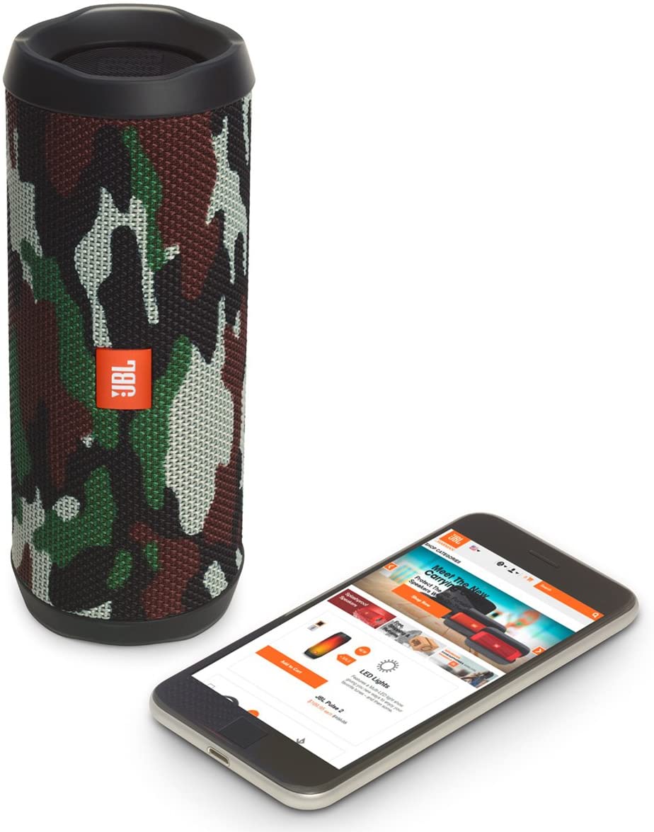 JBL Flip 4 Bluetooth Waterproof Portable Speaker, Camo - Certified Refurbished