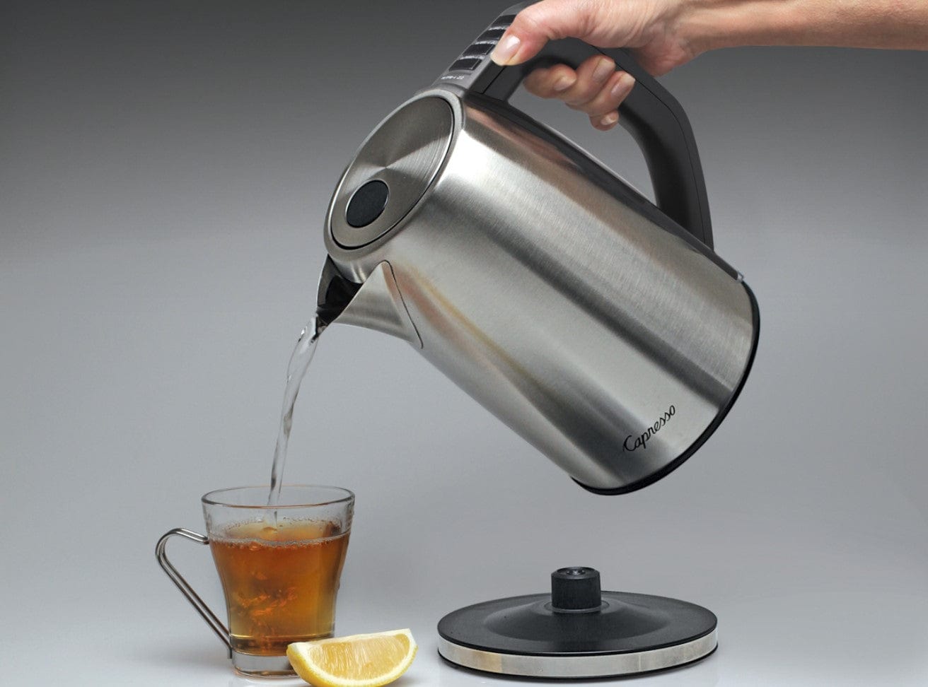 Capresso H20-RB H2O 57oz Steel Plus Water Kettle Black - Certified Refurbished