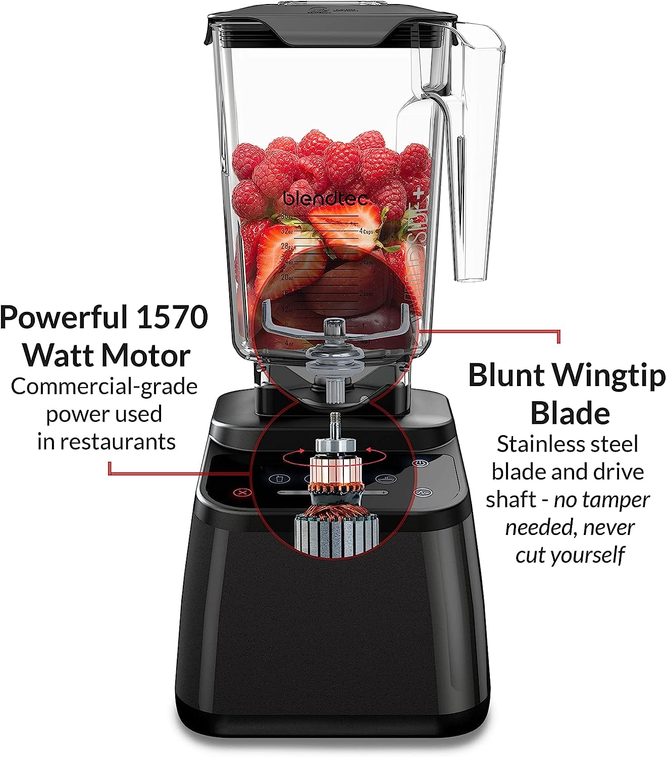 Blendtec Designer 625 WildSide+ 90oz Jar Blender Black - Certified Refurbished