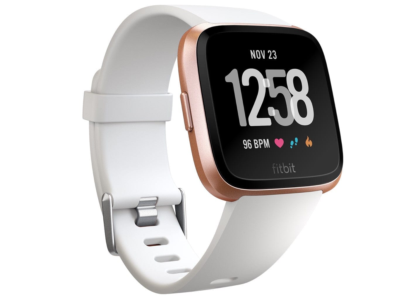 Fitbit Versa Smart Watch Rose Gold White One Size Certified Refurbished