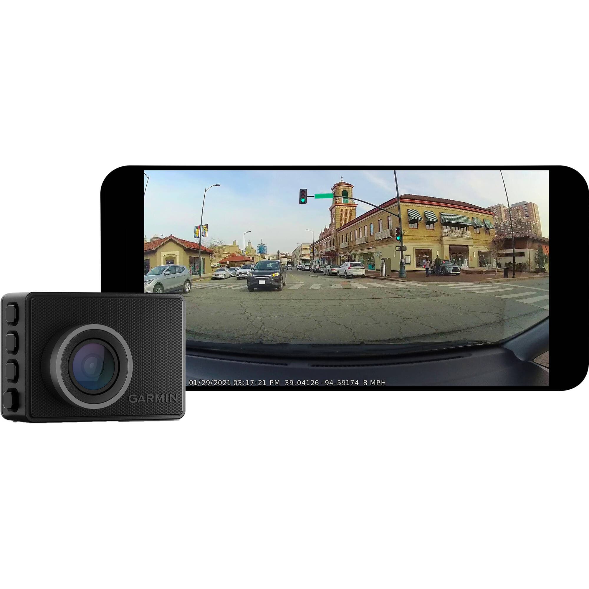 Garmin Dash Cam 47 1080p 140-degree Field of View, Video Camera, GPS, Black - Certified Refurbished