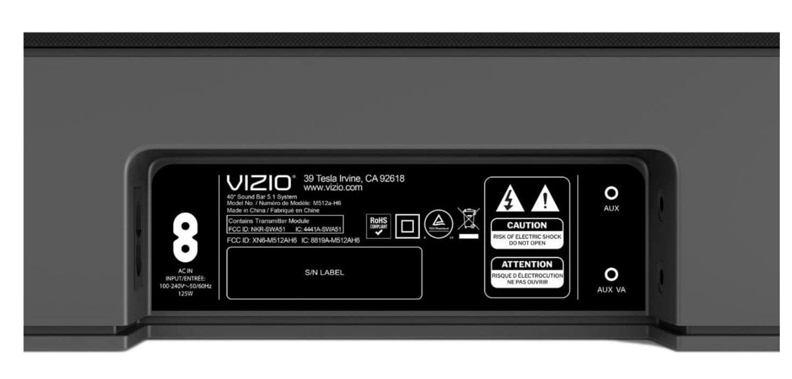 Vizio M512a-H6B-RB M-Series 5.1.2 Dolby Atmos 40" Wireless Soundbar System - Certified Refurbished