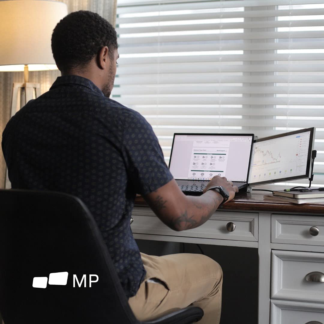 Mobile Pixels Duex Lite 12.5" Portable Monitor Full HD 1080P IPS Screen, USBC Ultra Portable Laptop Dual Monitor, Plug and Play, Any Laptops Compatible, Grey - Certified Refurbished