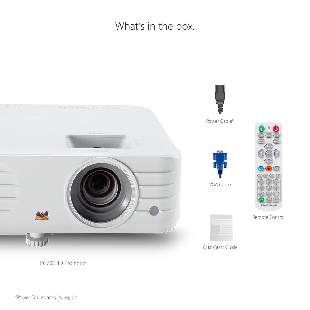 ViewSonic PG706HD-S 4000 Lumens Full HD 1080p RJ45 LAN Control Vertical Keystoning HDMI USB Projector - Certified Refurbished