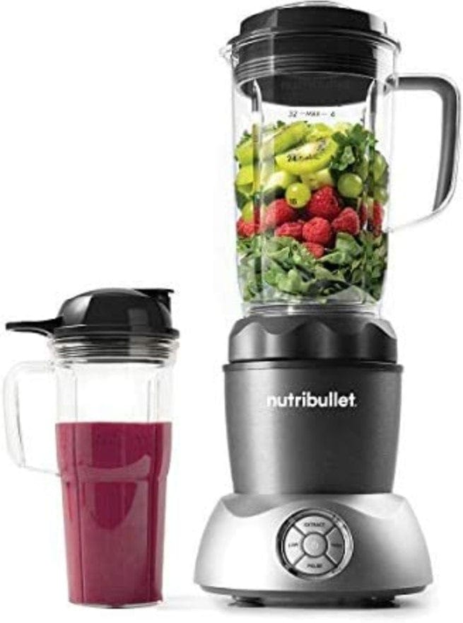 Nutribullet NB50200 1000W 32oz Pitcher 24oz Handled To-Go Cup Hot/Cold Blender Grey - Certified Refurbished