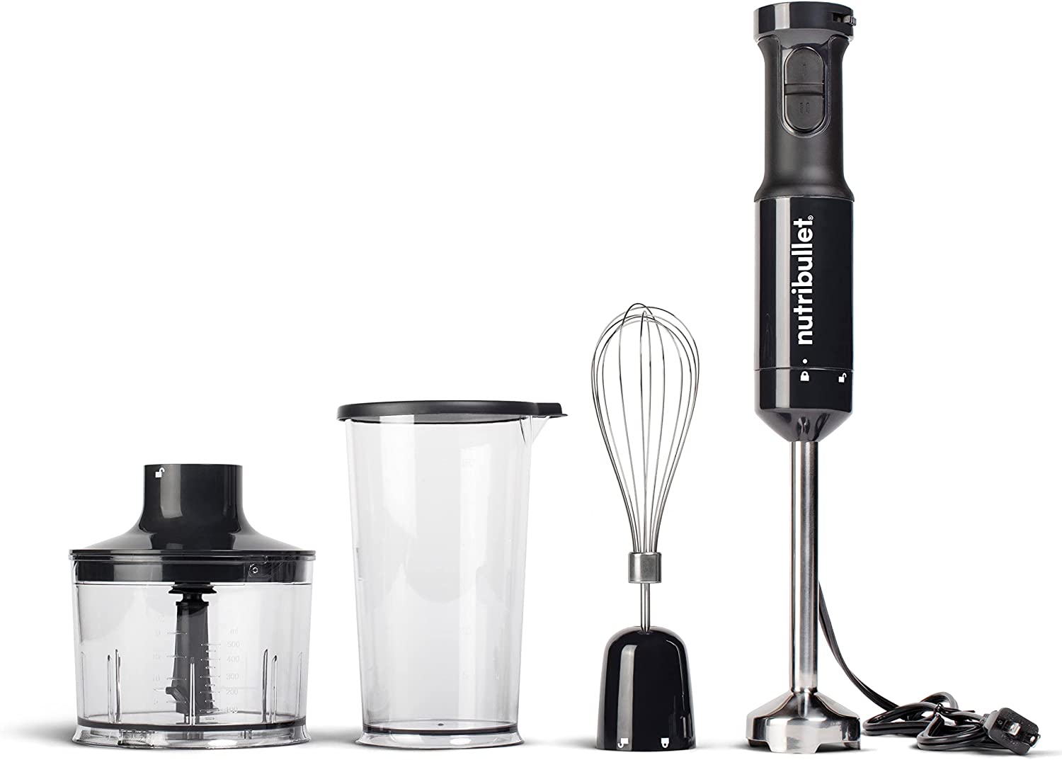 Nutribullet 2-Speed Immersion Blender System with Attachments Black - Certified Refurbished