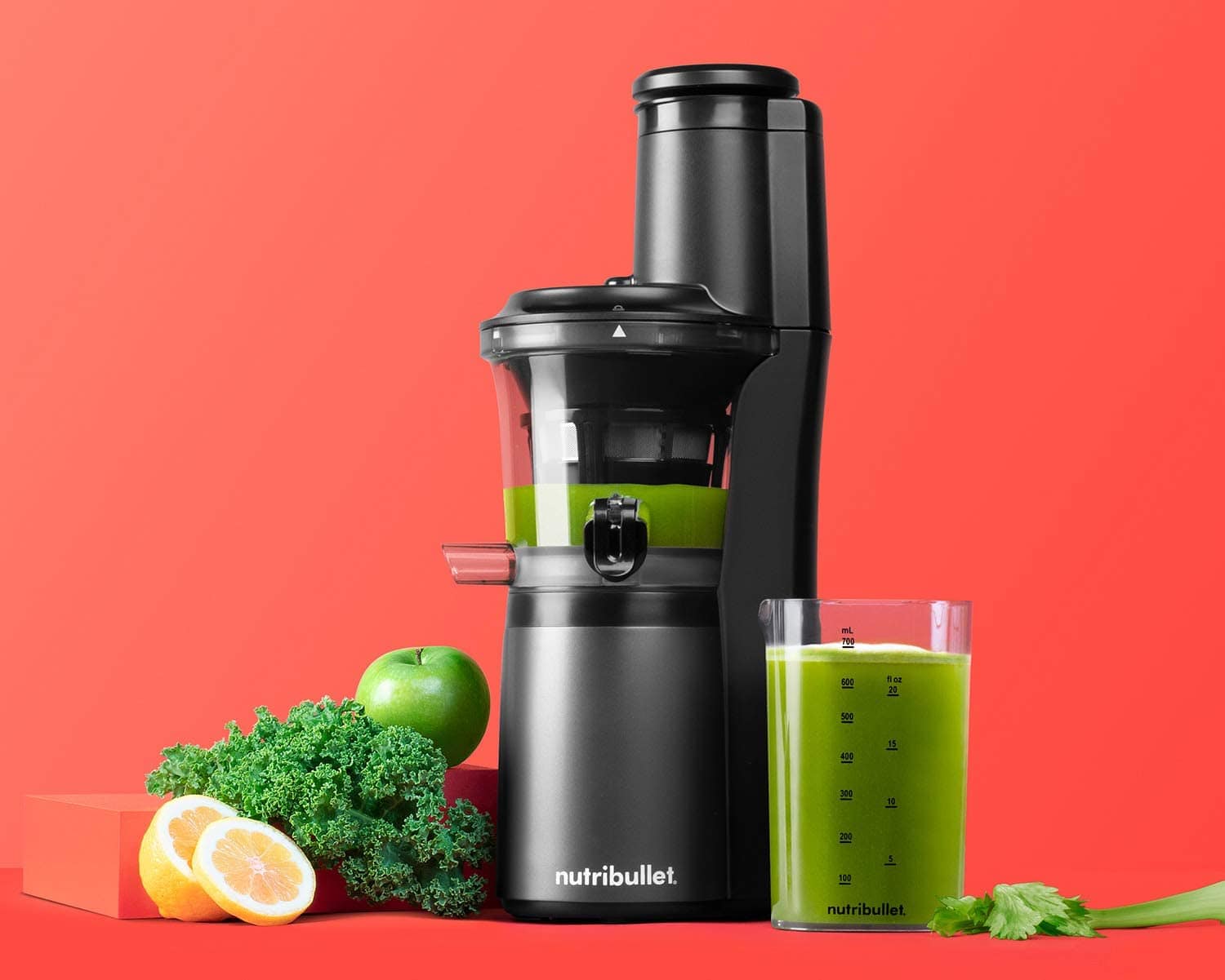 Nutribullet 150W Slow Masticating Cold Press Juicer with Brush Black - Certified Refurbished