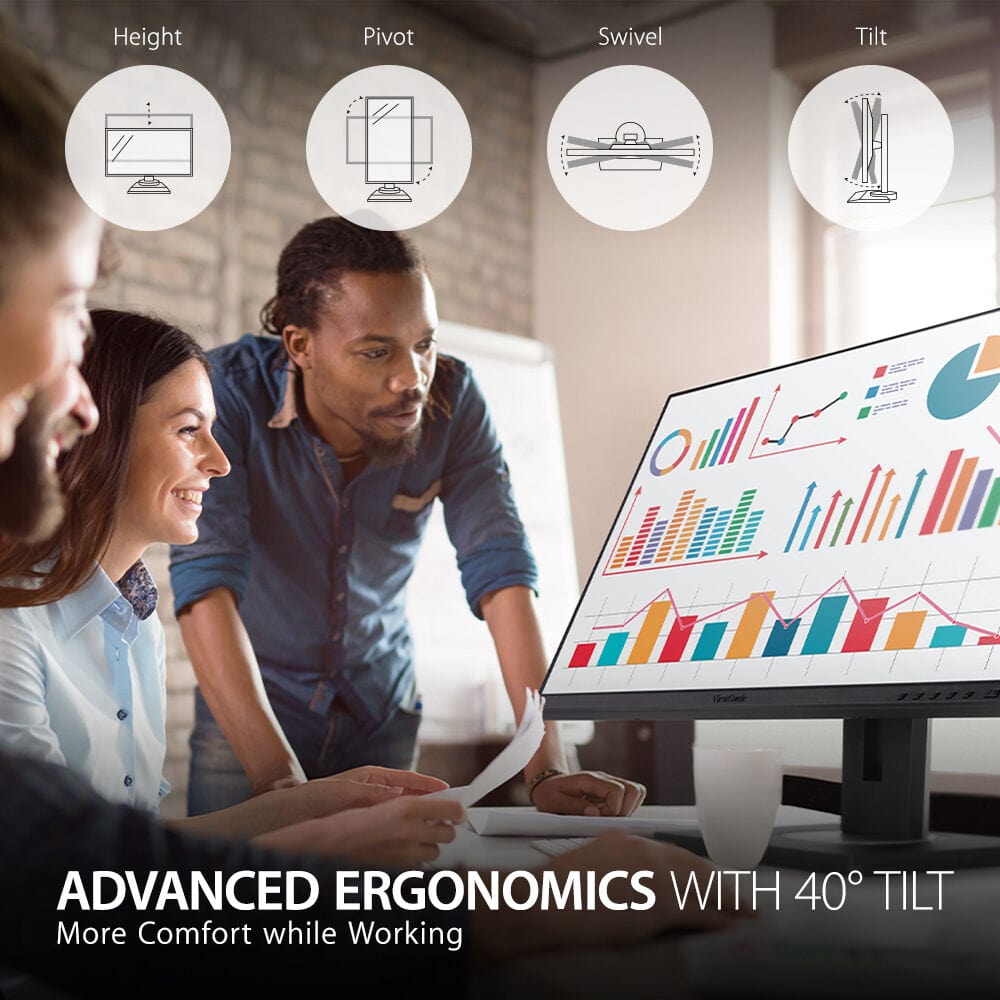 ViewSonic 24" 1080p Ergonomic IPS Docking Monitor - Certified Refurbished