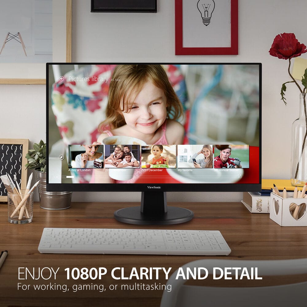 ViewSonic 22" 1080p Thin Bezels, Eye Care, HDMI Monitor - Certified Refurbished