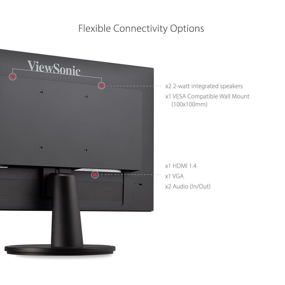 ViewSonic 22" 1080p Thin Bezels, Eye Care, HDMI Monitor - Certified Refurbished