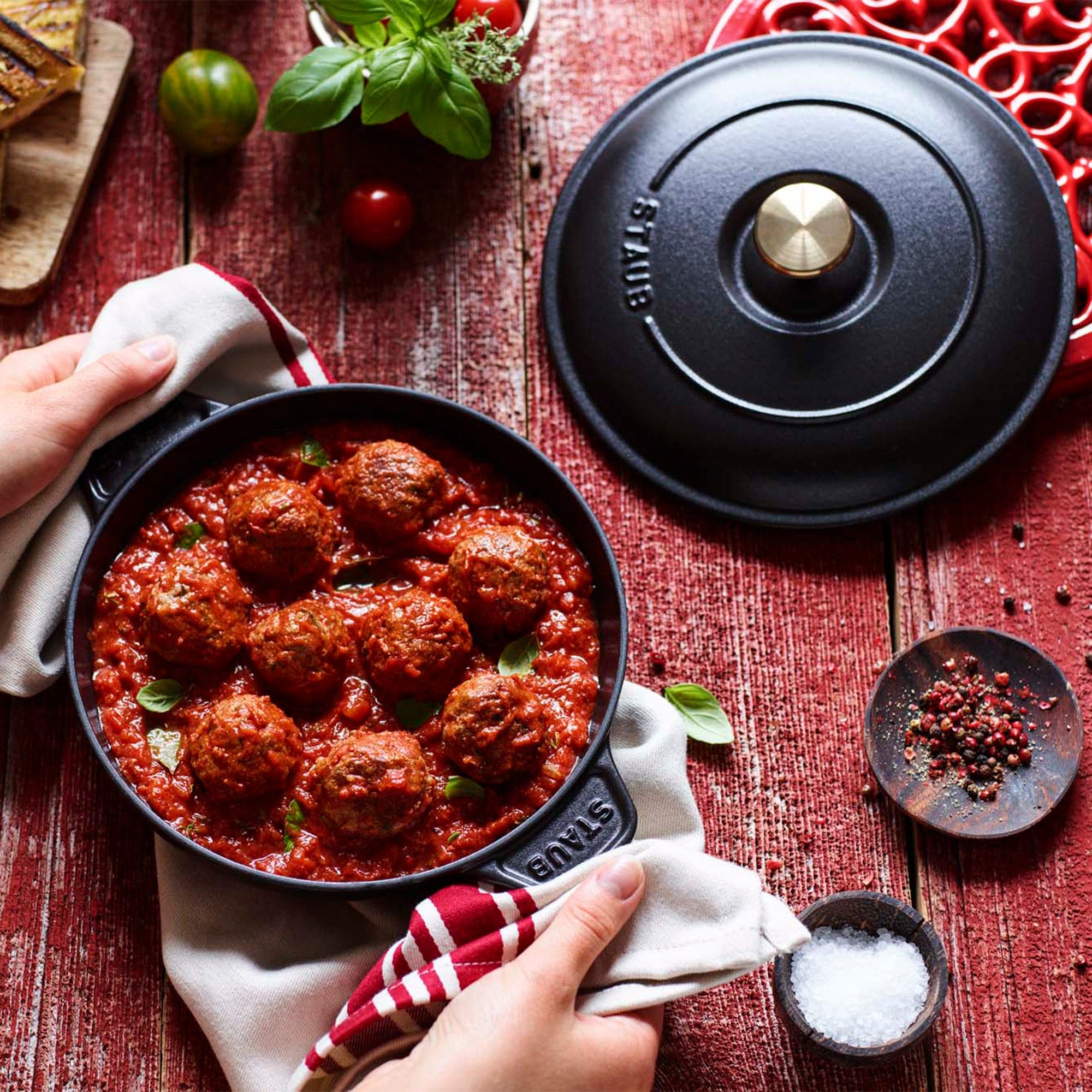 Staub Cast Iron 7.9-inch Round Covered Baking Dish - Matte Black