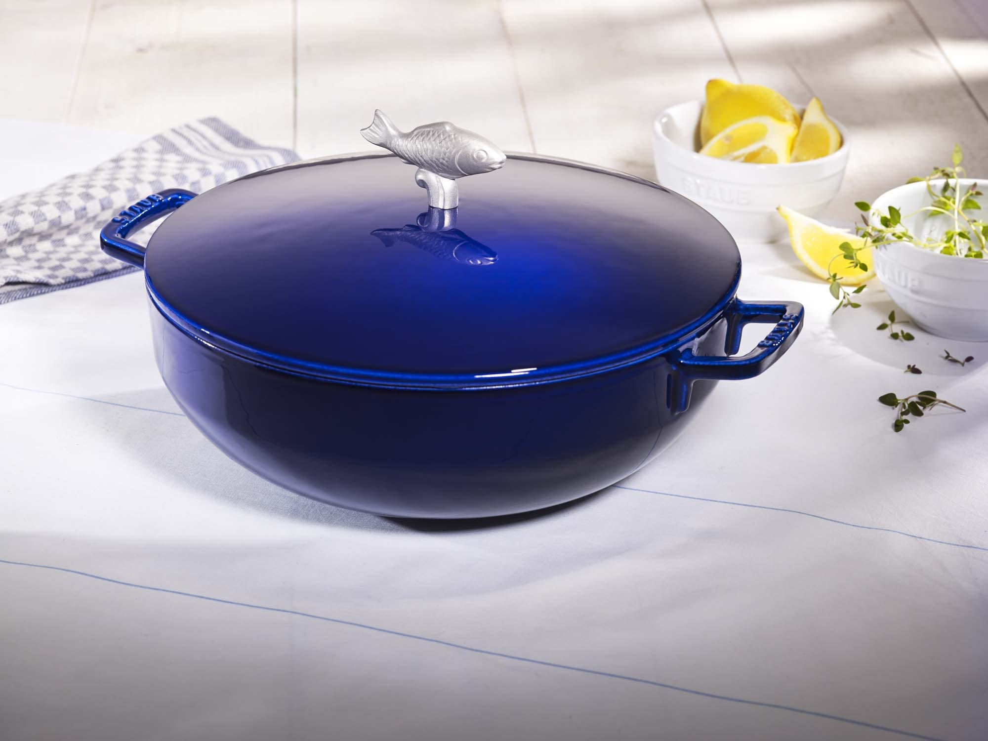 Staub Cast Iron 5-qt Bouillabaisse Pot - Dark Blue