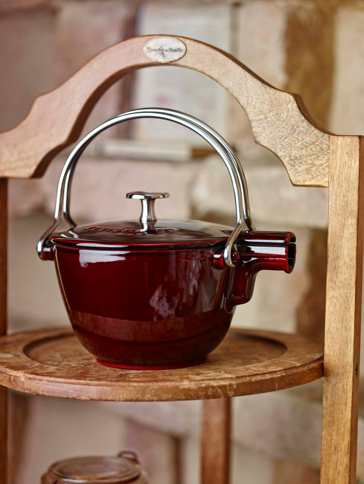Staub Cast Iron 1-qt Round Tea Kettle - Grenadine