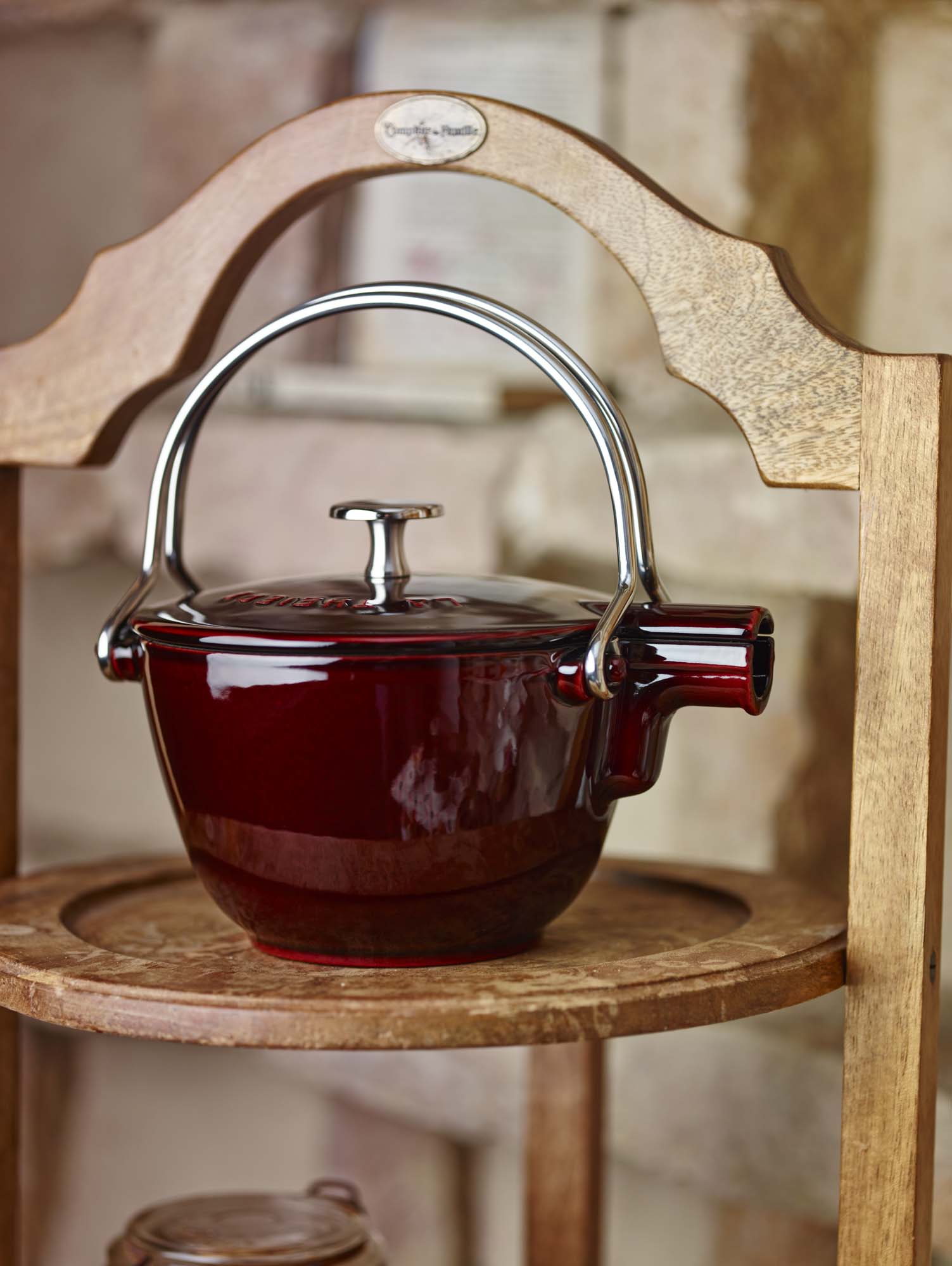 Staub Cast Iron 1-qt Round Tea Kettle - Grenadine