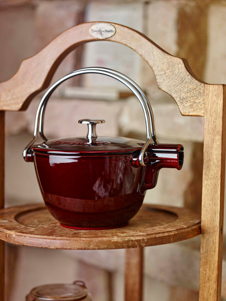 Staub Cast Iron 1-qt Round Tea Kettle - Grenadine