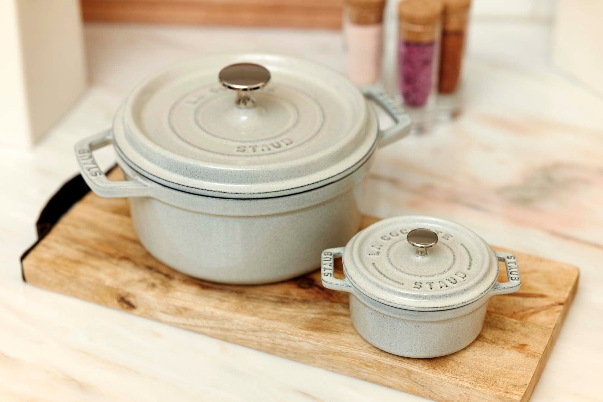 Staub Cast Iron 2.75-qt Round Cocotte - White Truffle