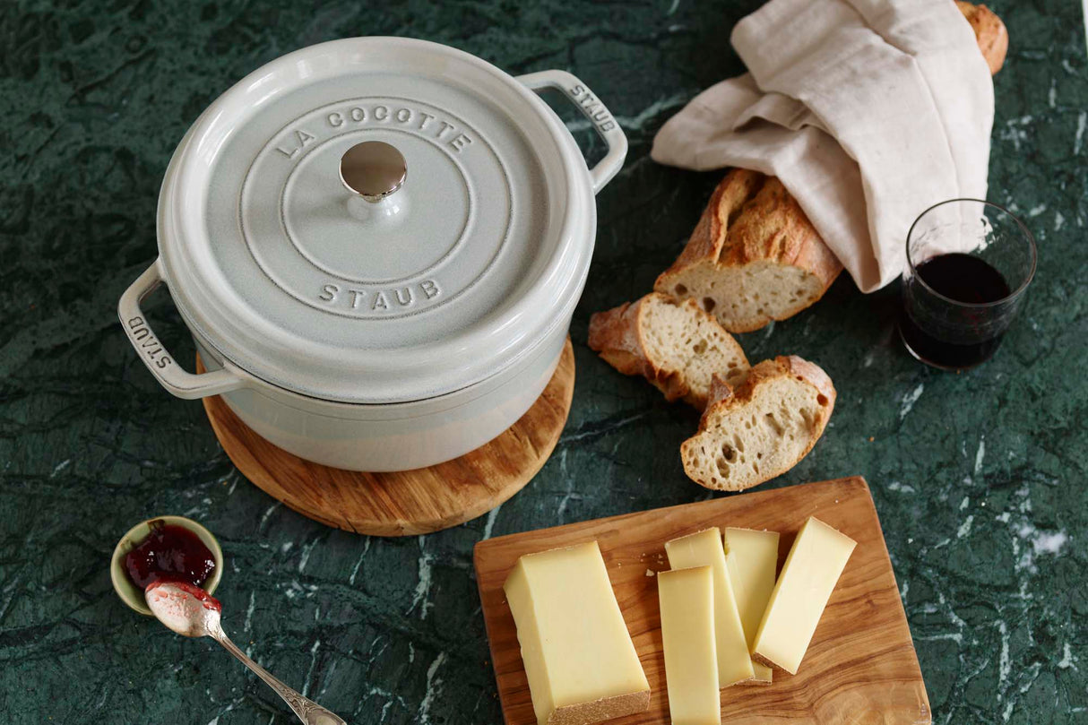 Staub Cast Iron 2.75-qt Round Cocotte, Dutch Oven - White Truffle