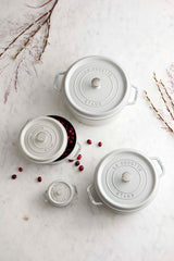 Staub Cast Iron 5.5-qt Round Cocotte, Dutch Oven - White Truffle