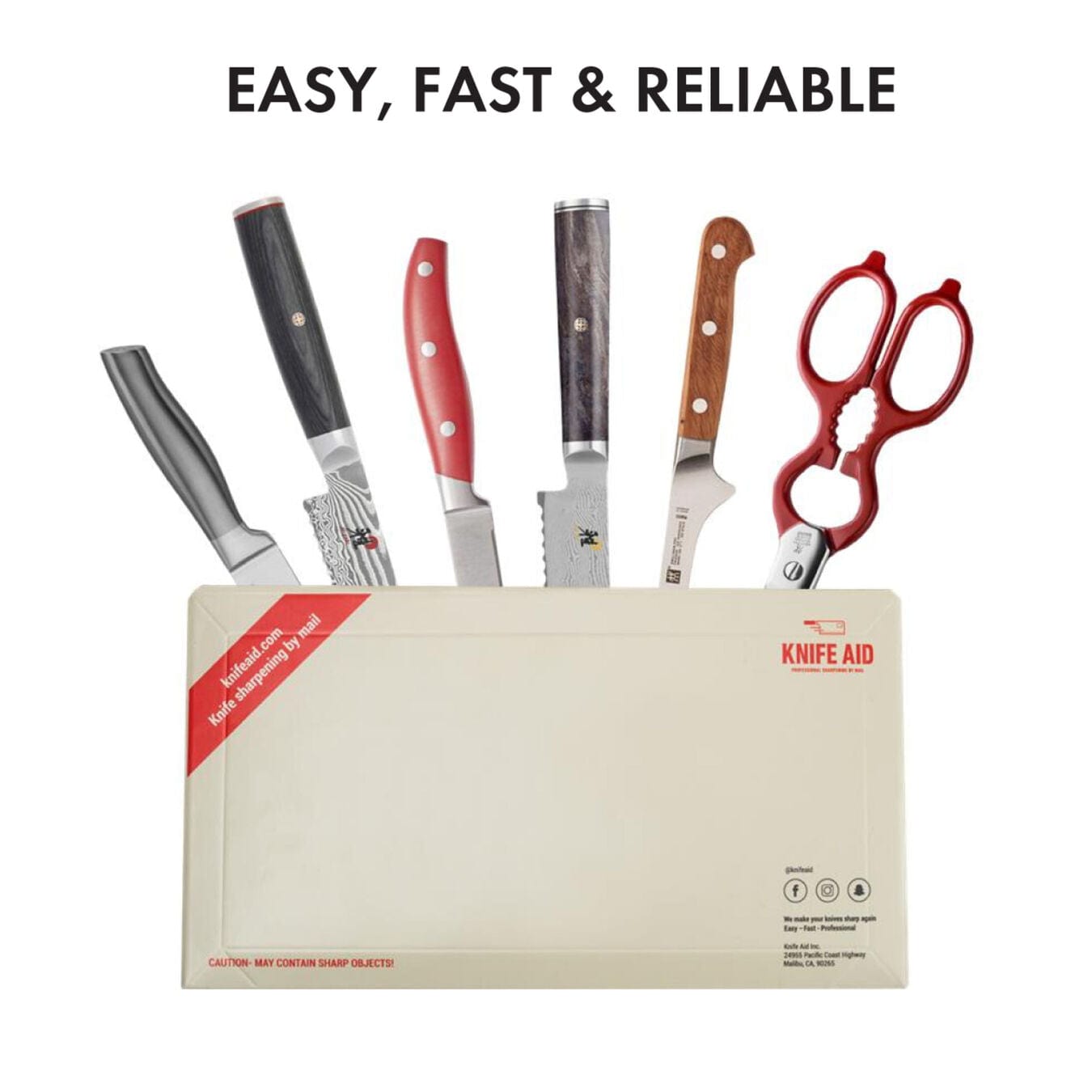 Knife Aid Professional Sharpening Service by Mail, 4 Knives