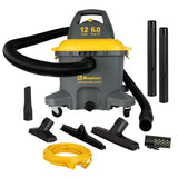 Koblenz WD 12 C4 12-Gallon 6.0 PHP Contractor Wet/Dry Vacuum Cleaner, Gray and Yellow