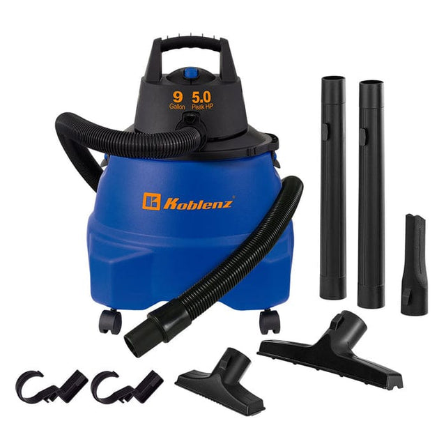 Koblenz WD 9 L212 9-Gallon 5.0 PHP Wet/Dry Vacuum, Click-N-Lock Hose, Blue