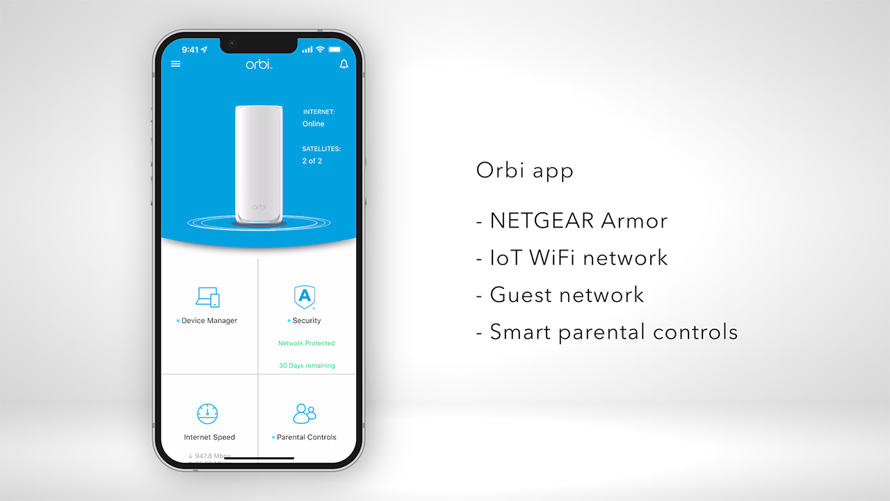 Netgear Orbi 770 Series RBE773 Tri-Band WiFi 7 Mesh System, 3-Pack (Router + 2 Satellites), 11Gbps, Covers Up to 8000 Sq. Ft., White