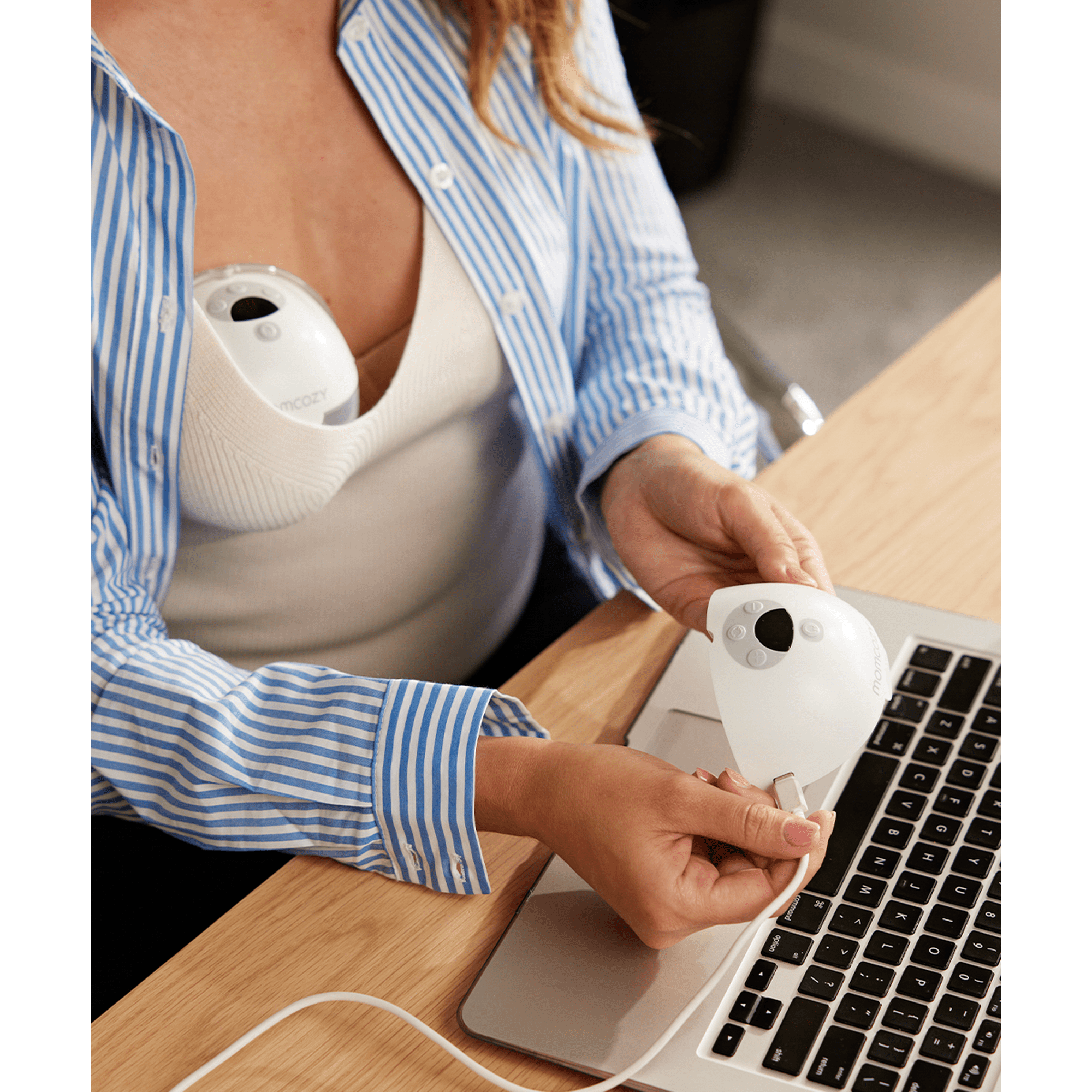 Momcozy M5 Wearable Hands-Free Breast Pump, Soft Double-Sealed Flange 24mm, 3 Modes & 9 Levels Electric Pump, 2 Pack, Green