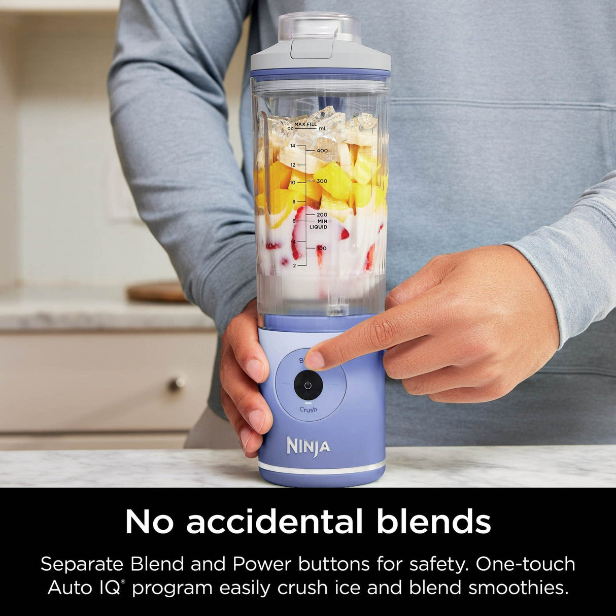 Ninja Blast Max Personal Cordless Blender for Smoothies, Frozen Drinks, Ice Crush, 20 oz. Twist & Go Vessel, Lavender - Certified Refurbished