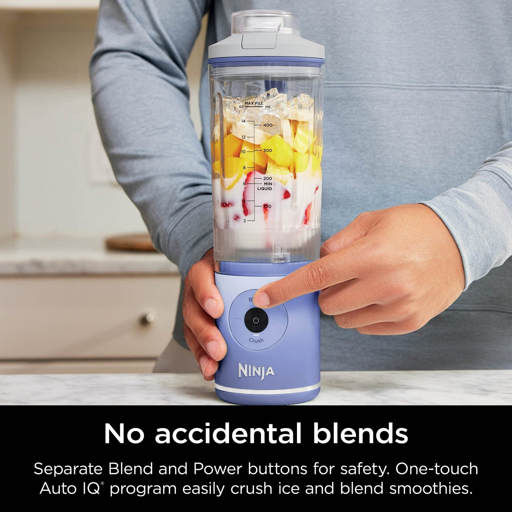 Ninja Blast Max Personal Cordless Blender for Smoothies, Frozen Drinks, Ice Crush, 20 oz. Twist & Go Vessel, Lavender - Certified Refurbished