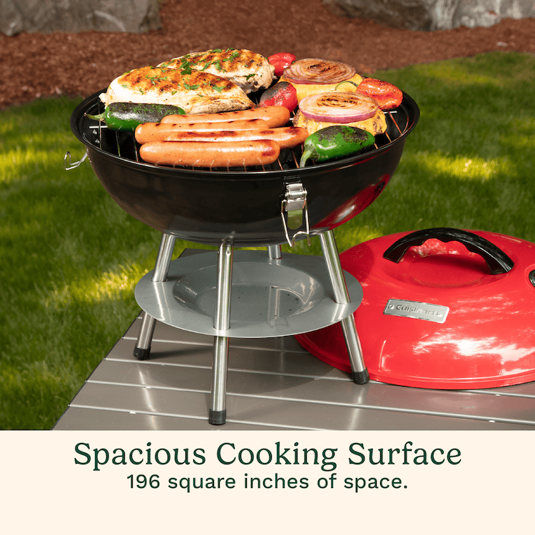 Cuisinart 14" Charcoal Grill, Red/Black