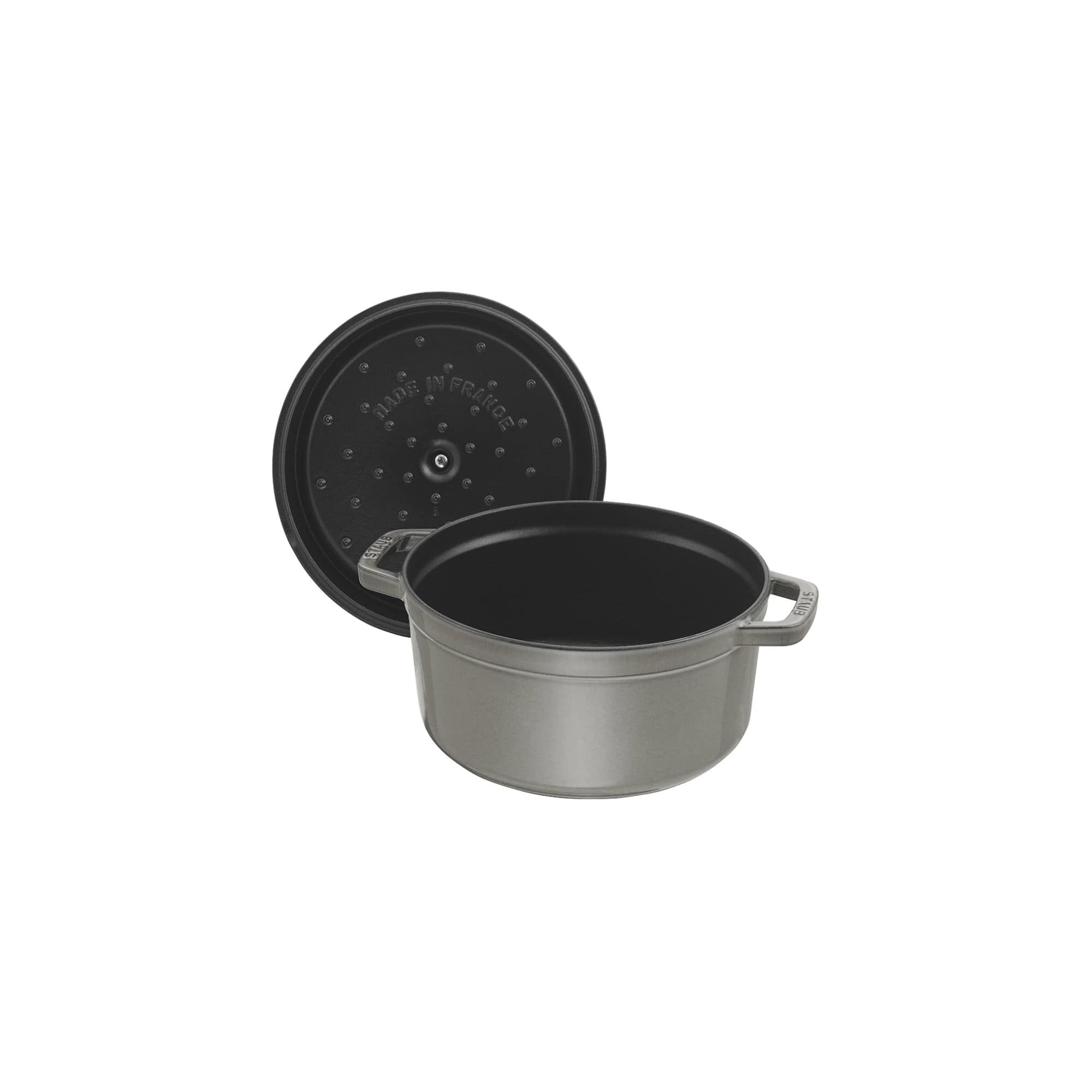 Staub Cast Iron 5.5-qt Round Cocotte - Graphite Grey