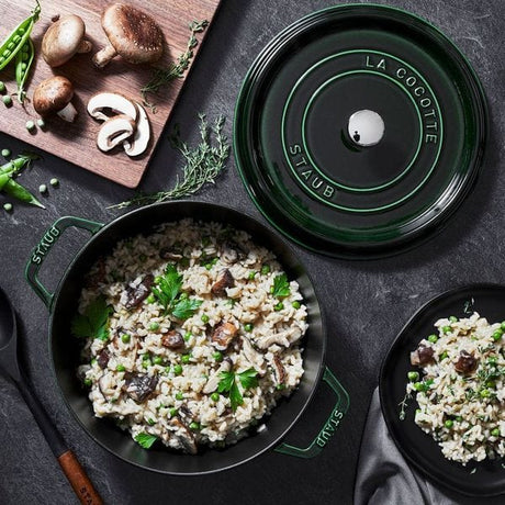 Staub Cast Iron 5.5-qt Round Cocotte, Dutch Oven - Basil
