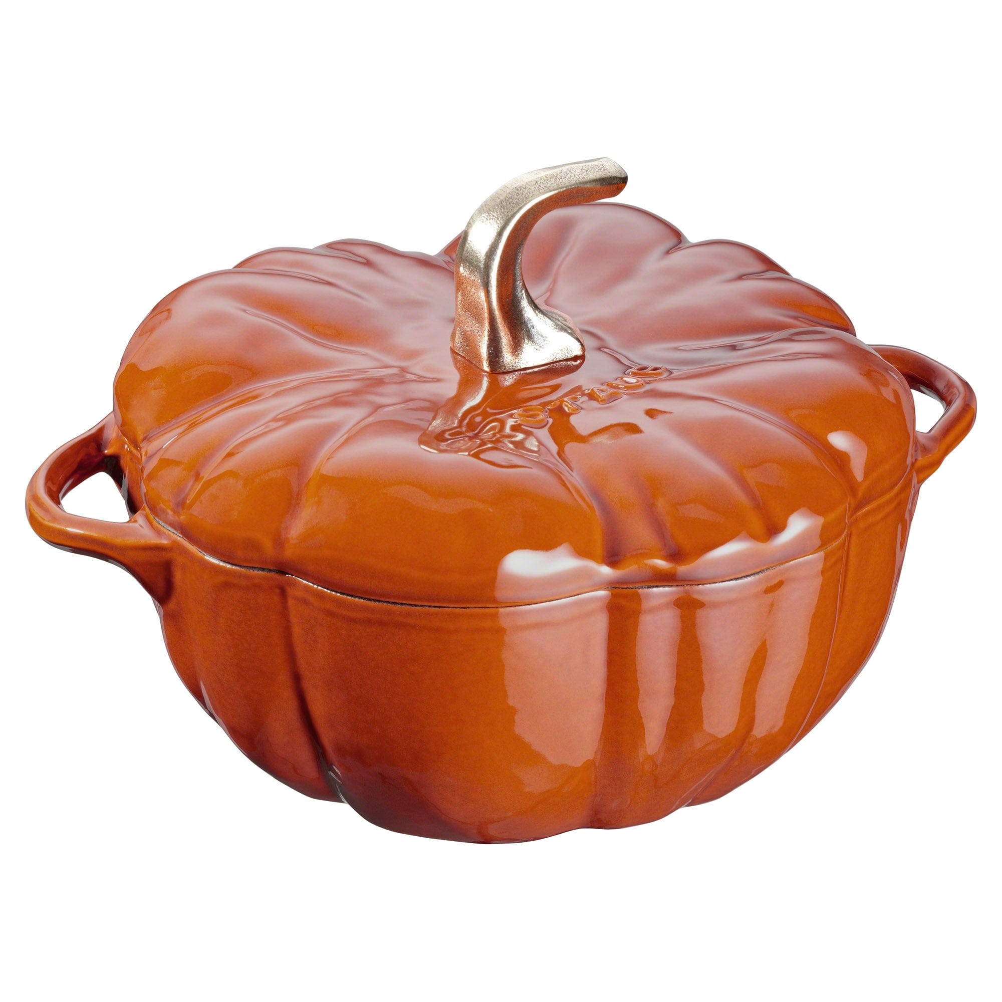 Staub Cast Iron Pumpkin Cocotte, Dutch Oven, 3.5-quart, serves 3-4, Made in France, Burnt Orange