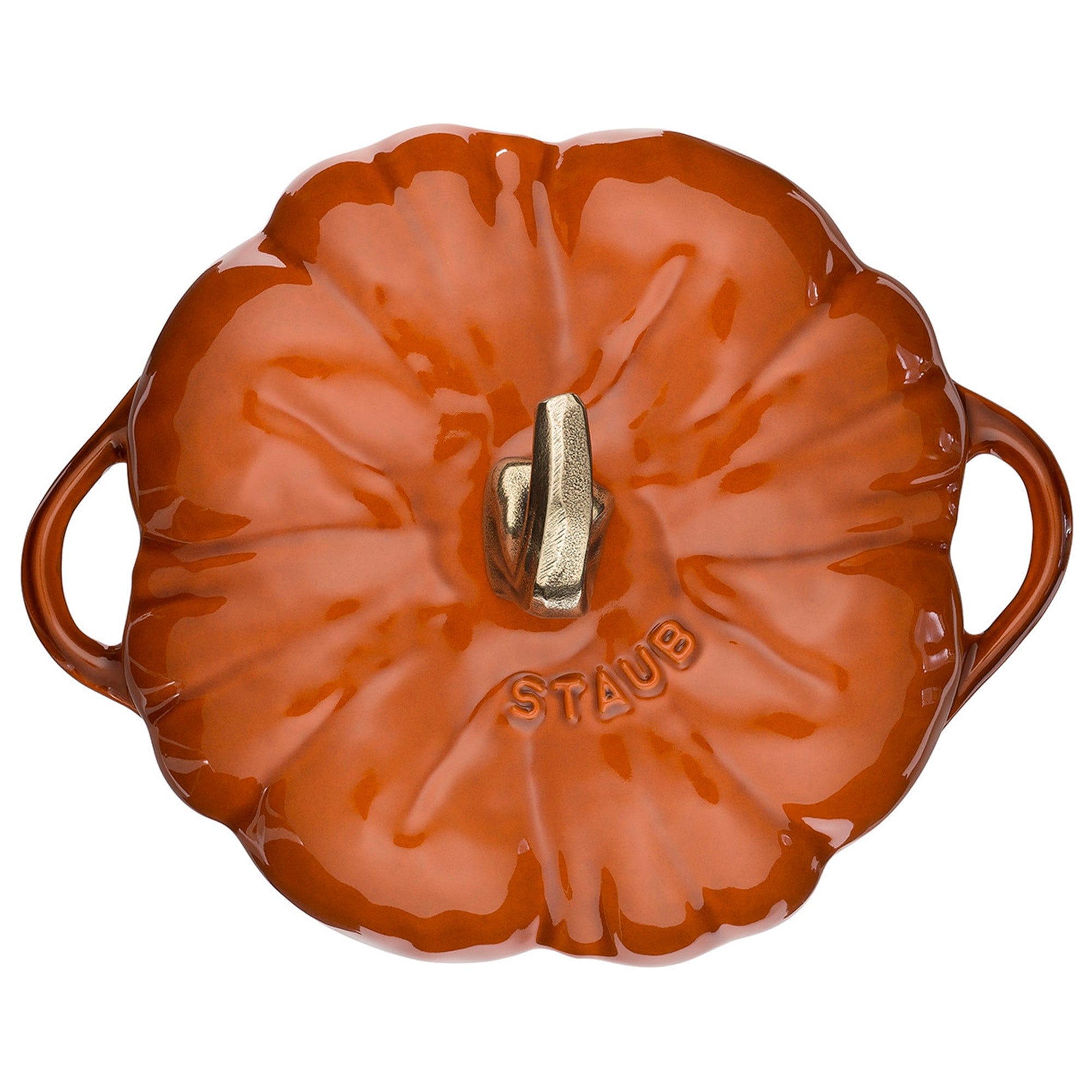 Staub Cast Iron Pumpkin Cocotte, Dutch Oven, 3.5-quart, serves 3-4, Made in France, Burnt Orange