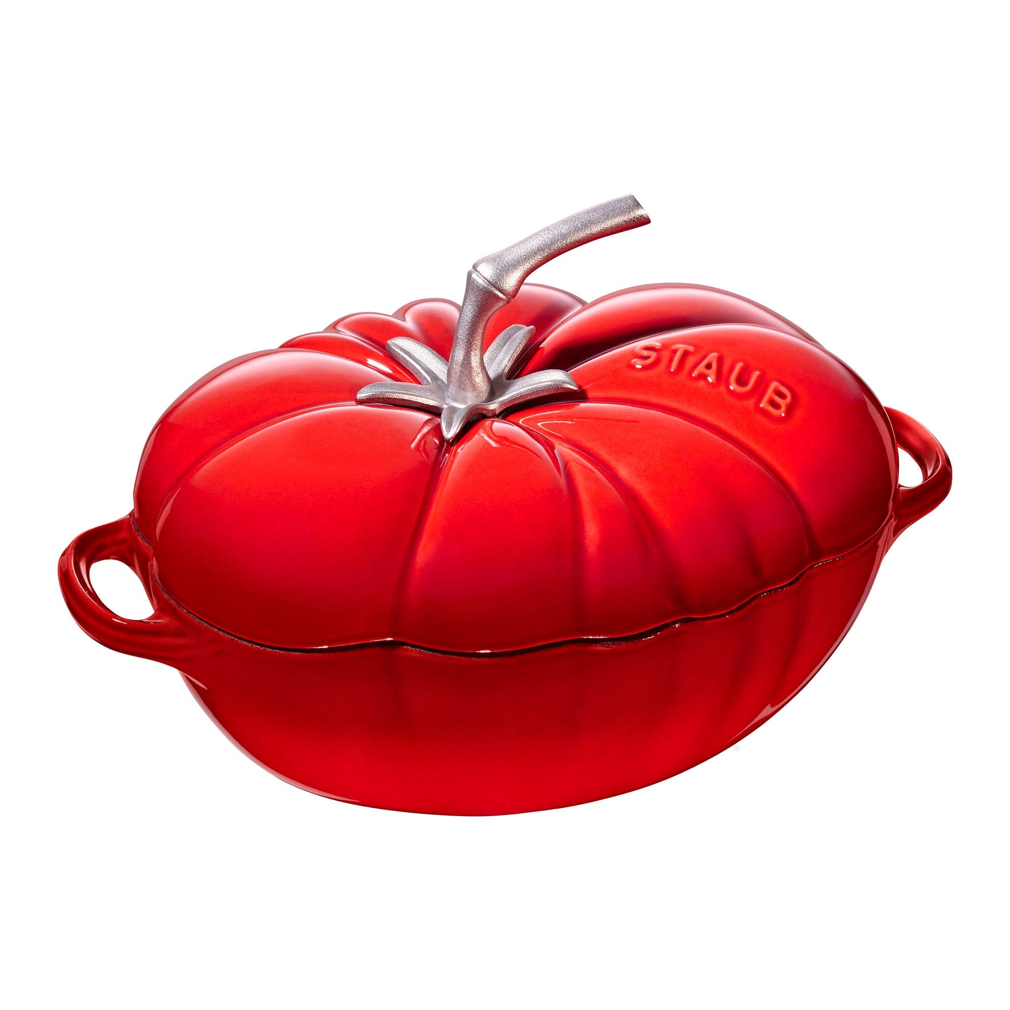 Staub Cast Iron Tomato Cocotte, Dutch Oven, 3-quart, Made in France, Cherry