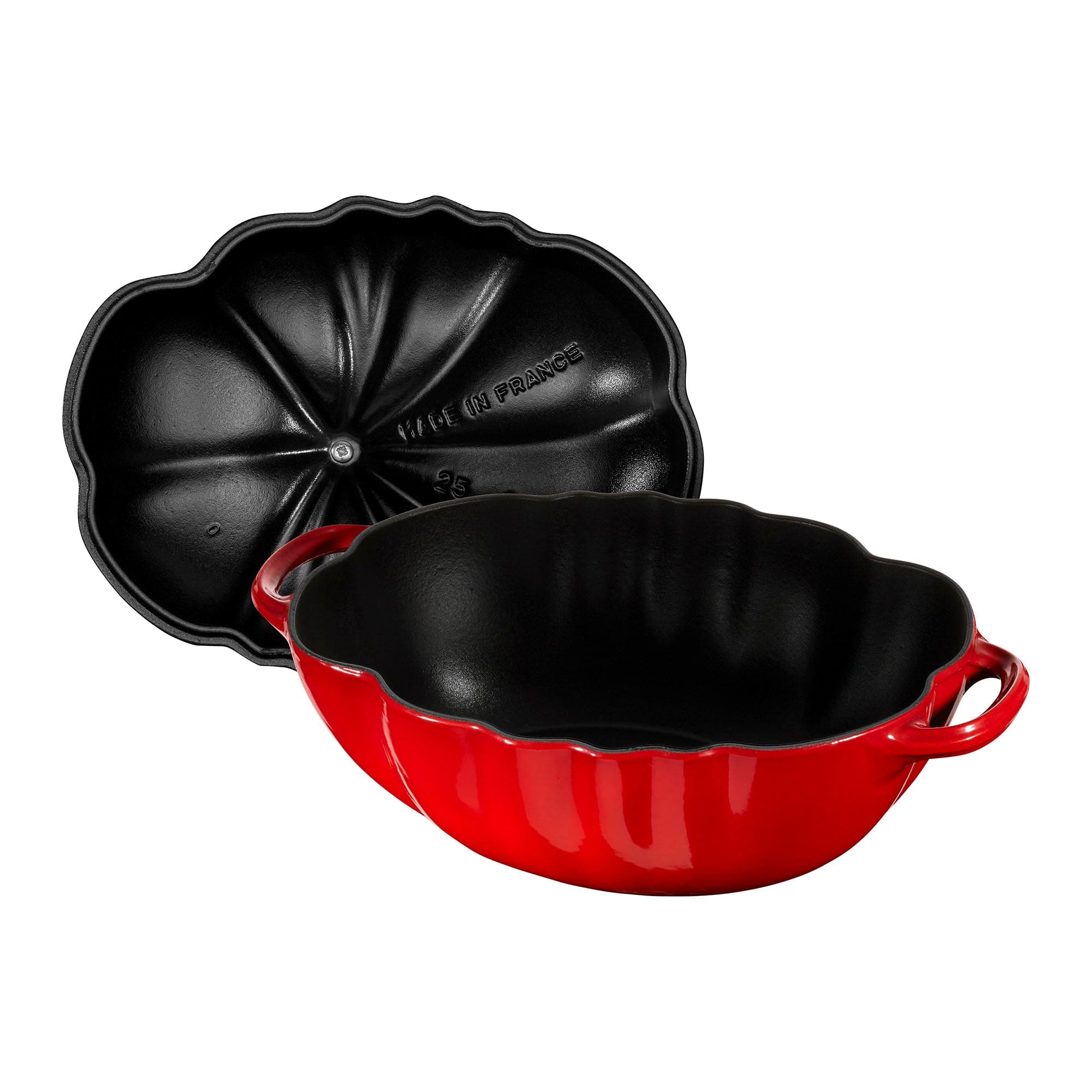 Staub Cast Iron Tomato Cocotte, Dutch Oven, 3-quart, Made in France, Cherry