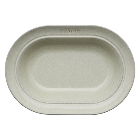 Staub Ceramic Dinnerware 10-inch Oval Serving Dish - White Truffle