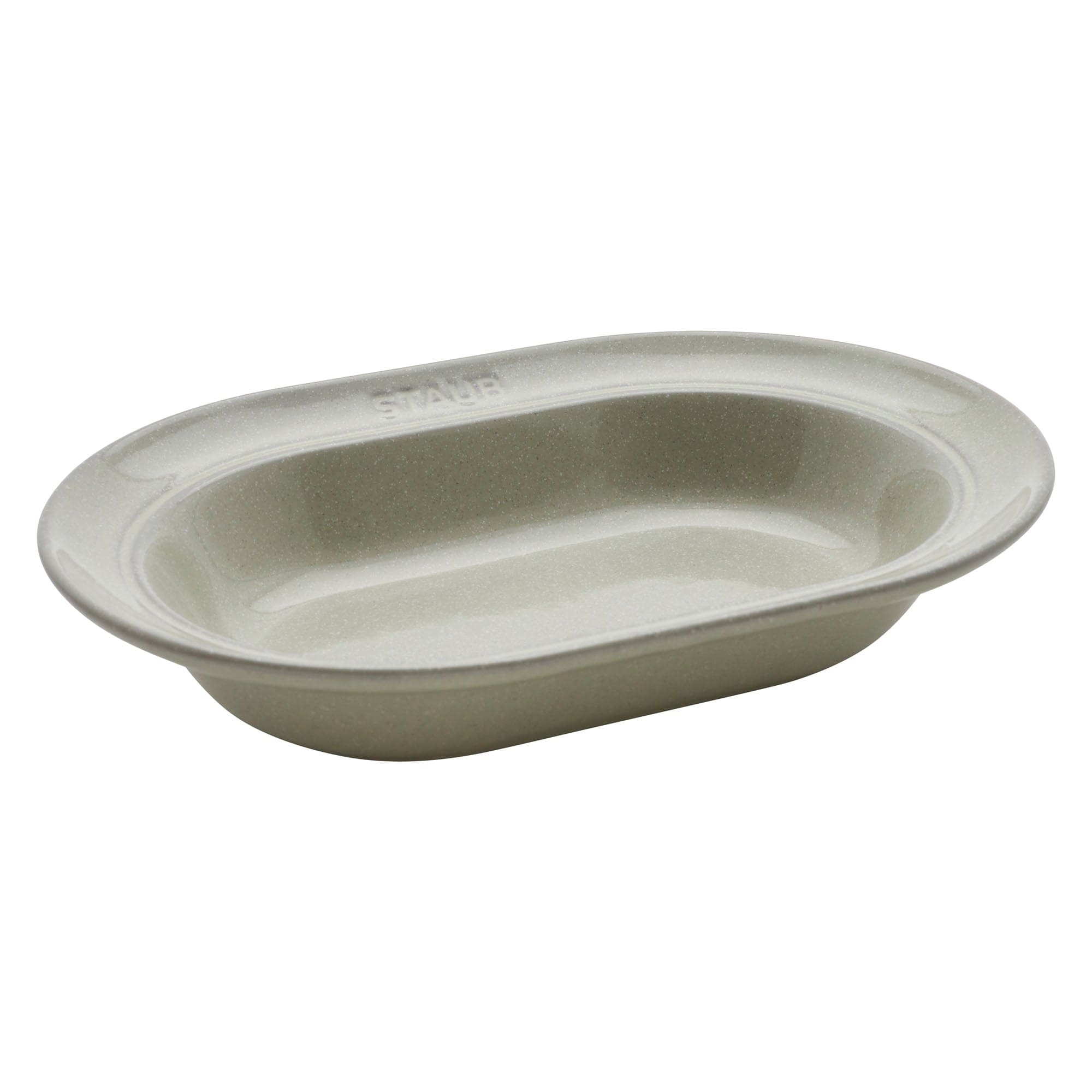 Staub Ceramic Dinnerware 10-inch Oval Serving Dish - White Truffle