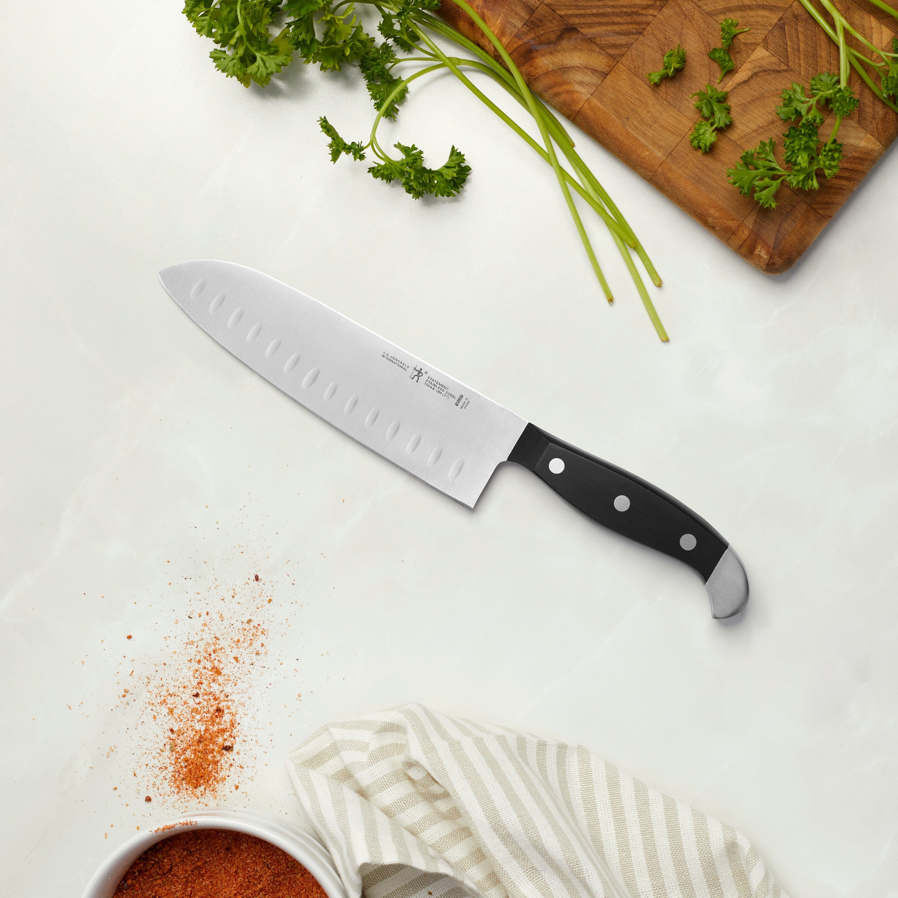 Henckels Statement 5-inch Hollow Edge Santoku Knife