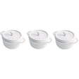 Staub Ceramic 3-pc Mini Round Cocotte Set - White