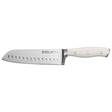 Henckels Forged Accent 7-inch Hollow Edge Santoku Knife - White Handle