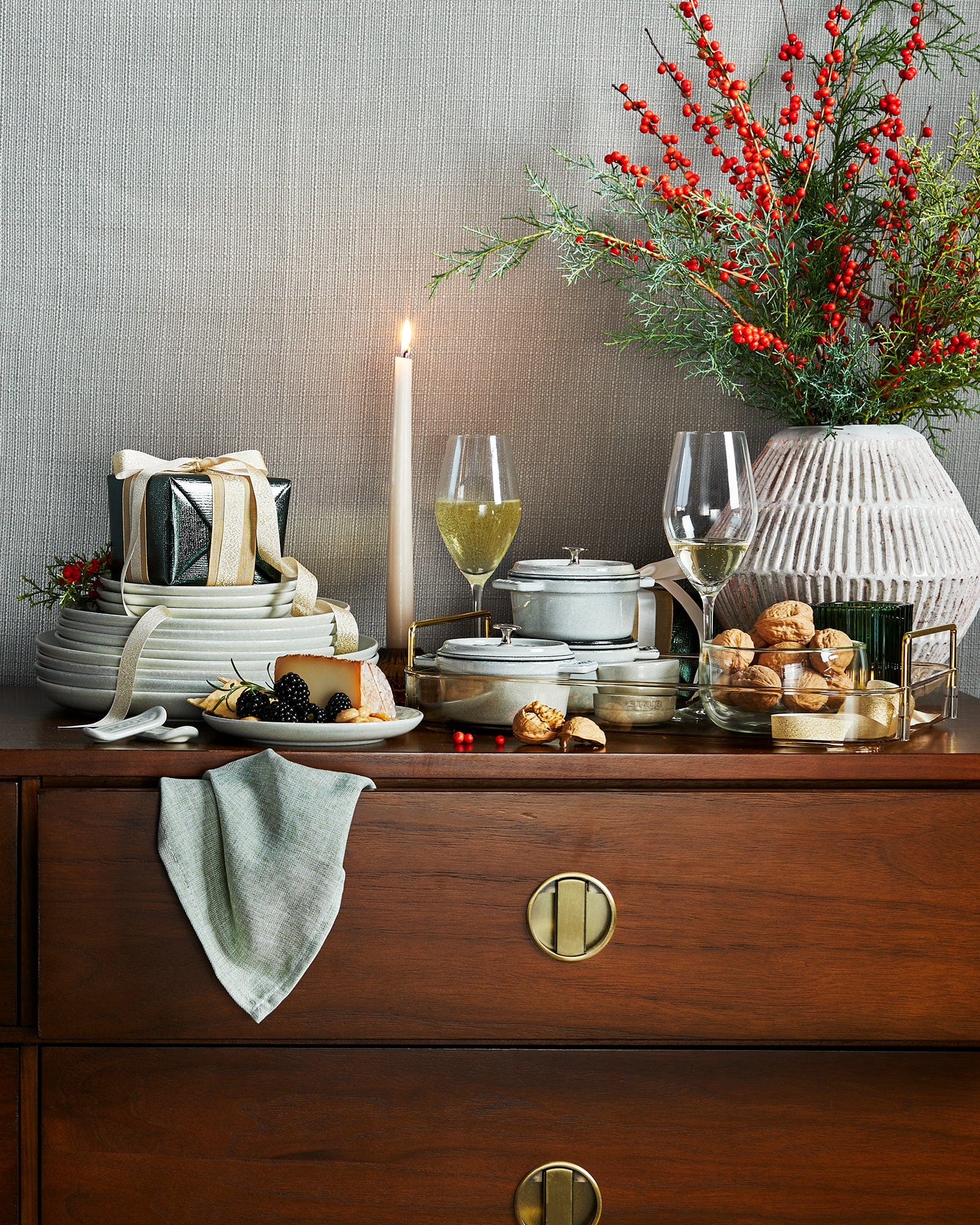 Staub Cast Iron 0.25-qt Mini Round Cocotte - White Truffle