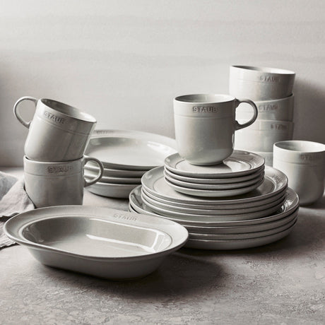Staub Ceramic Dinnerware 12-pc Set - White Truffle