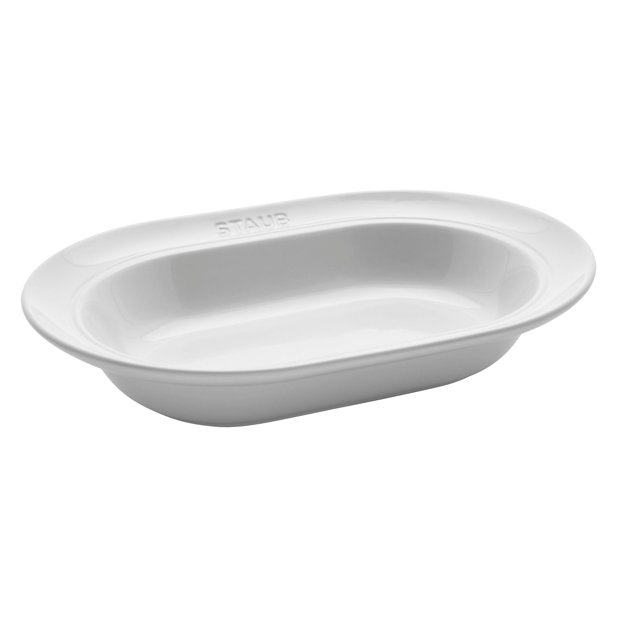 Staub Ceramic Dinnerware 10-inch Oval Serving Dish - White